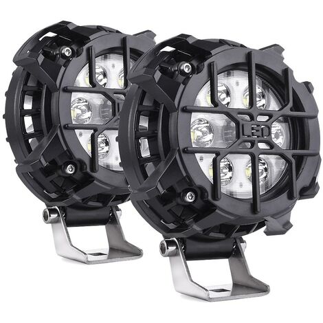 2 Stück 48 W LED Spot Pods runde Arbeitslichtleiste Spot Off Road Driving Nebelscheinwerfer 4000 lm Licht für LKW C