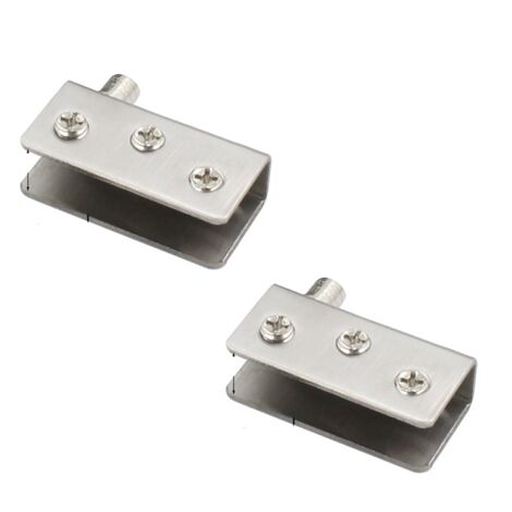2 Stück 52 x 16 mm rahmenloses Glastürscharnier Edelstahl-Glastürscharnier Glasclip