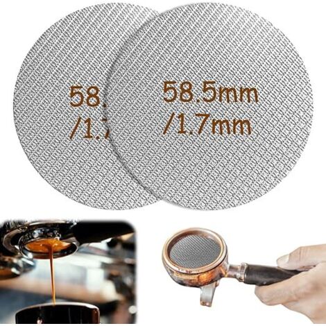 2 Stück 58,5 mm Espressosieb – 1,7 mm Kaffeefilter, 150 μm, Reusa
