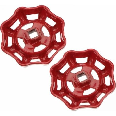 2 Stück 7 x 7 mm Ventilhandrad aus rotem Eisen, Ventilgriff, Kugelhahn, Absperrventil, Wasserrohr, Wasserhahn, Ventiloberteil, Griff