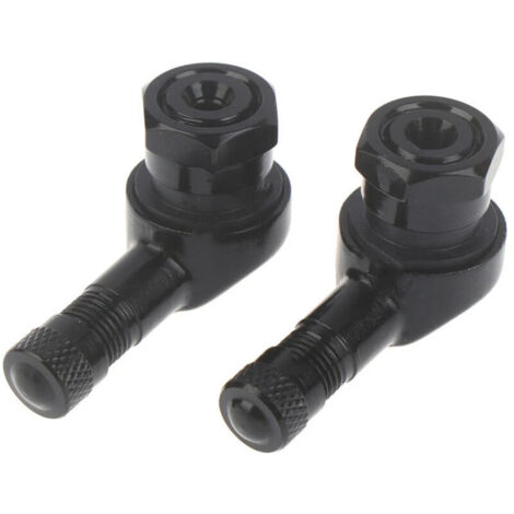 2 Stück 90-Grad-Universal-Motorradventile aus Aluminium (Schwarz) - Cord