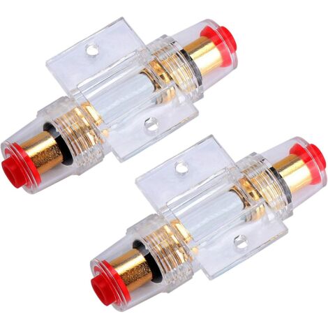 2 Stück AGU-Inline-Sicherungshalter mit 60 A AGU-Sicherungen für Auto-Audio-Alarmverstärker-Kompressoren