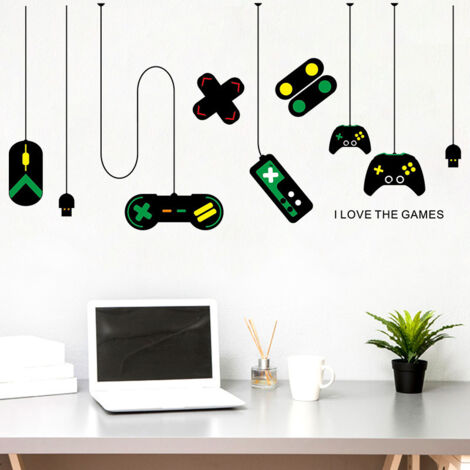 2 Stück Aufkleber Muraux Poignée de jeu Autocollants Muraux Mural