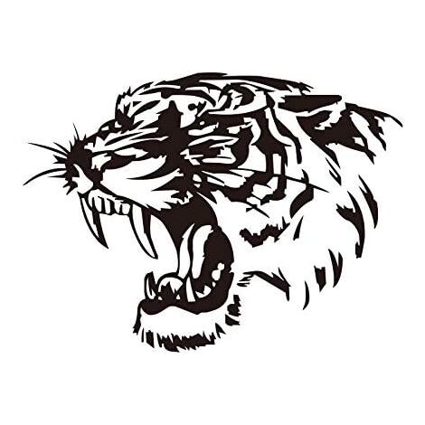 2 Stück Auto-Aufkleber, Auto-Motorhaube, Auto-Aufkleber, reflektierende Tigerkopf-Aufkleber, personalisierte Persönlichkeit, modifizierte Körperaufkleber (28 cm x 28 cm)
