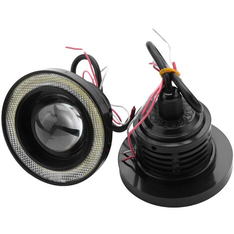 2 Stück Auto Universal 3,5 Zoll Cob Angel Eye Nebelscheinwerfer Laufweiß