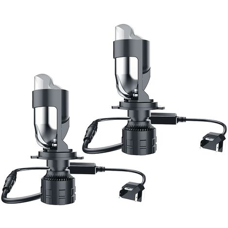 2 Stück Autolampe Led-Scheinwerfer H4-Scheinwerfer für Fern- und Abblendlicht-Turboventilator, weiße Farbbeleuchtung (rhd)