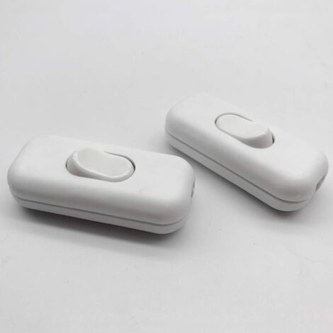 2 Stück Bi-Pole Inter Kippschalter 6A 250V Wippschalter Dimmer/Schalter für Lampe, Weiß