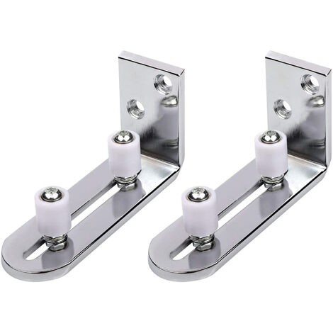 2x Schiebetür Bodenführung Carbonstahl - Verstellbare Rollen