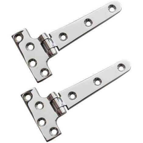 2 Stück Boots-Türscharniere aus Edelstahl in T-Form für Boots- und Yachtmöbel (100 x 54 mm)