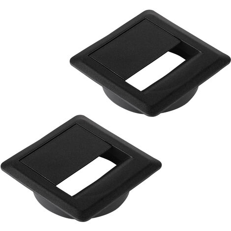 2 Stück CAVO Kabeldurchlässe (70 x 70 mm, Höhe 18,3 mm, 60 mm Durchmesser, schwarz)