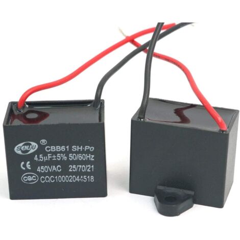 2 Stück CBB61 4,5 µF 450 V AC 50/60 Hz Lüftermotor-Stromkondensator