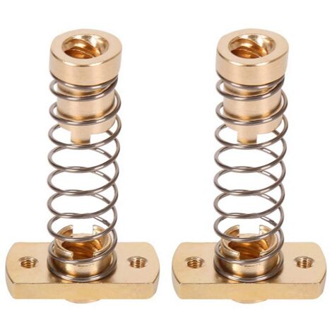 2 Stück CR10 Z-Achsen-Federmutter T8 spielfreies Messing eliminiert Lückenmuttern für 3D-Drucker-Upgrade, Ender 3 Ender 3s Ender 3 Pro V2 CR-10 Tornado, 8 mm Acme-Gewindestange