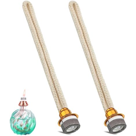 2 Stück Dochte für Öllampen, 18 mm, Ersatzdocht für Aromatherapielampen, langlebiger und sicherer Docht für katalytische Brenner, Ersatzdocht für Duftöllampen für Diffusor, Home Office (goldfarben)