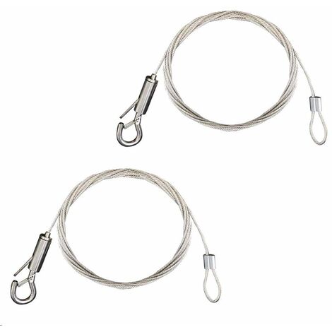 2 Stück Drahtrahmen zum Aufhängen, verzinktes Stahlkabel mit Spannschloss und Haken, Draht zum Aufhängen, Edelstahlkabel für Fotorahmen/Licht/Bilderschiene/Spiegel/Vorhänge – 1,5 mm x 2 m, maximale Be
