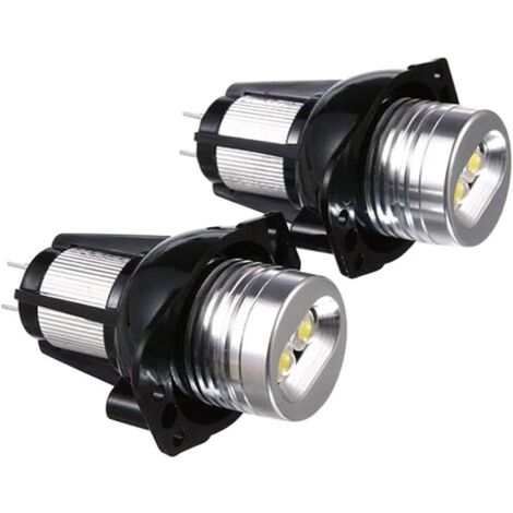2 Stück E90 Halo-Ring-LED-Licht, 6 W, Markierungslampe, Xenon, Weiß, Auto-Scheinwerfer, Lenkleuchte, Bremssignal, Rückfahrlicht (schwarz)