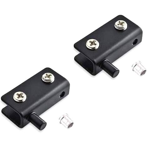 2 Stück Edelstahl-Glastür-Drehscharnier, verstellbare Glastür-Scharnierklemme (40 x 20 x 10 mm), Schrank-Drehscharnier-Clip für 5–8 mm dickes Glas