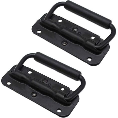 2 Stück Edelstahl-Handgriff für Werkzeugkästen, Federklappgriff, Ziehgriff, 100 mm