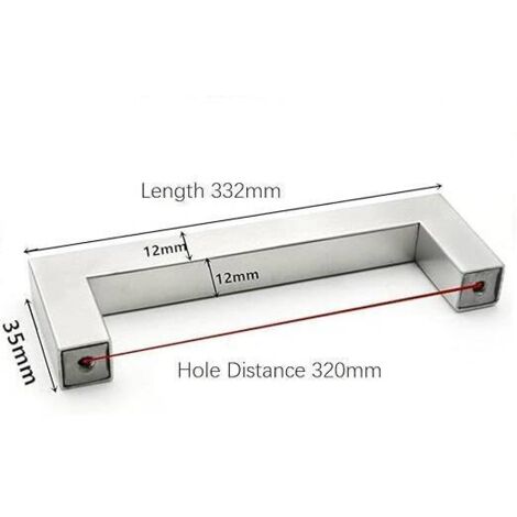 2 Stück Edelstahl-Möbelgriffe für Küchenschränke, Türen, Schubladen, Schlafzimmer, Griffe, 320 mm, Mittenabstand, silberfarben, mit Schrauben