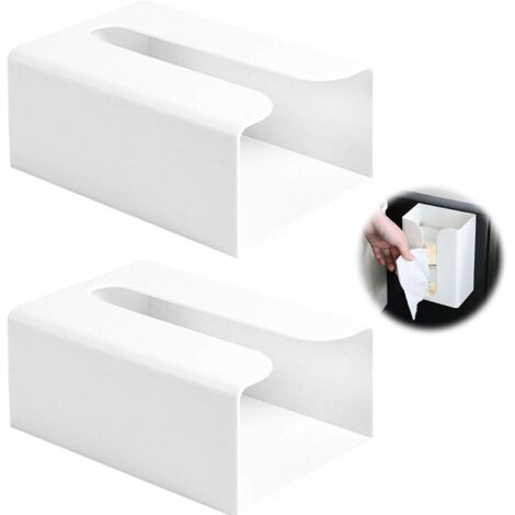 2 Stück Fahrzeug-Toilettenpapierhalter, stanzfreier Papierspender, multifunktionaler Toilettenpapierhalter, Wandmontage, Toilettenpapierbox für Badezimmer und Küche, weiß