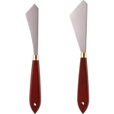 2 Stück Farbmischschaber Farb Messerset Edelstahl Spachtel Palette, für Acryl-Ölfarben