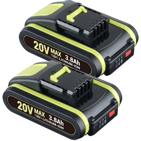 2 Stück für Worx 18V (20V Max) 3.8Ah WA3551 mit Anzeige WA3553 WR142E M700 WA3551 WA3551.1 WA3553 WA3553.1 WA3553.2 WA3556 WA3572 WA3605 WA3605