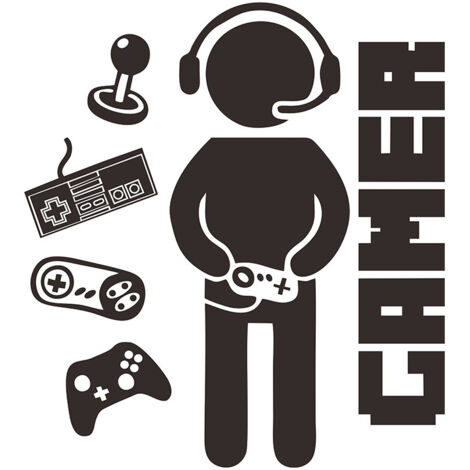 2 Stück Gamer-Wandaufkleber, Wandaufkleber-Kunstdekorationen Video G
