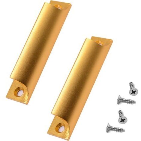 2 Stück (Gold) Griff aus Aluminiumlegierung, Schiebetürgriff, Balkontürgriff, Schrankgriff, für Fenster, Möbelbeschläge mit Schrauben