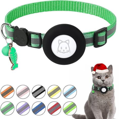 2 Stück grüne, verstellbare, reflektierende Katzenhalsbänder mit Glöckchen und Sicherheitsverschluss – ideal zum Schutz vor Strangulation – für Katzen, Kätzchen und Welpen.
