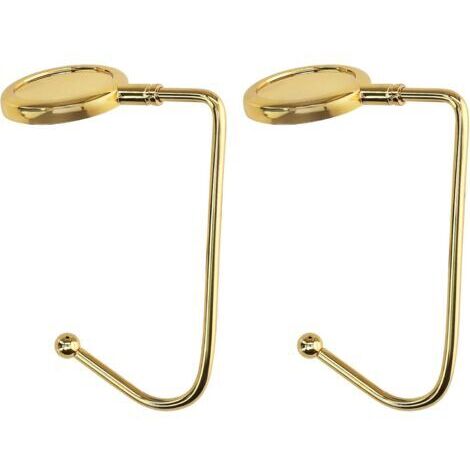 2 Stück Handtaschenhaken - Gold - Faltbarer Taschenhalter - Taschenaufhänger für Tisch oder Schreibtisch - Aufhängung für Handtaschen und kleine Gegenstände