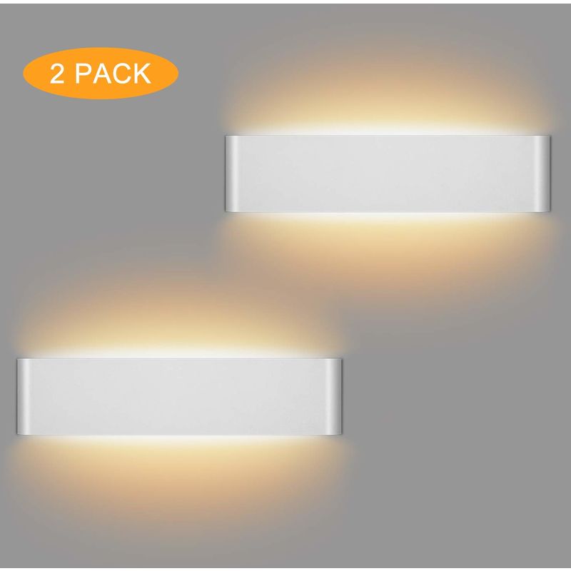 2 Stück Innen Kreativ Deckenlampe LED 12W Moderne Einfach Wandleuchte Nordisch Warmweiß Wandlampe Weiß für Badezimmer Wohnzimmer Schlafzimmer Treppe