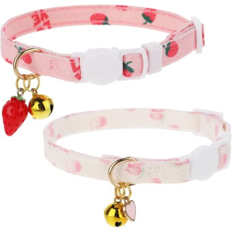 2 Stück Katzenhalsband mit Sicherheitsverschluss, Abreißbares Katzenhalsband Reflektierende Katzen Halsbänder verstellbares Cat Collar süßes Kätzchenhalsband ideal für Katzen