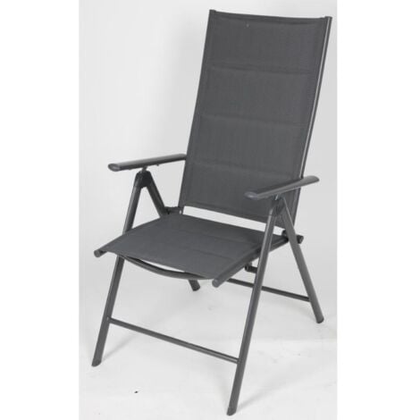 KYNAST Klappstuhl grau schwarz Textilene Camping Garten Sessel klappbar Stuhl 