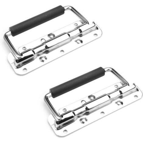 2 Stück Kofferraumgriff, 120 mm Geldkassettengriff Klappbare Geldkassettengriffe Proof-Box-Griff Gefederte Klappgriffe mit Griff für Werkzeugkasten-Ersatzboxen