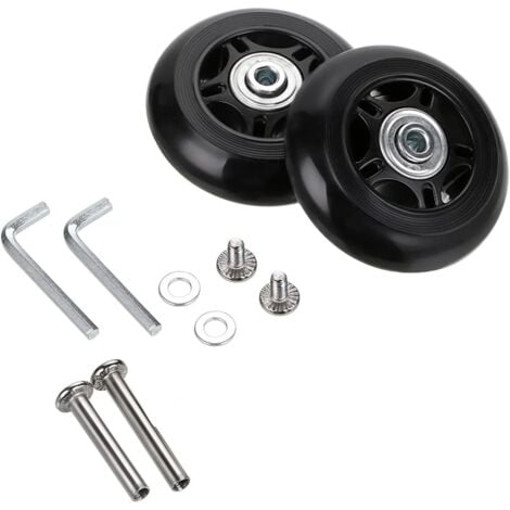 2 Stück Kofferrollen Ersatzräder Lagerreparatur für Gepäckkoffer 70 × 24 mm, Schwarz