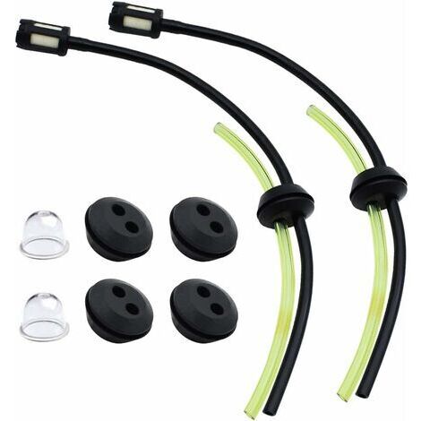 2 Stück Kraftstoffschlauch mit Filter, Universal-Kraftstofffilter-Kit, Kraftstoffschlauch für Freischneider, Rasenmäher-Kraftstoffschläuche mit Primerbirne, für Gartenarbeit und Landwirtschaft