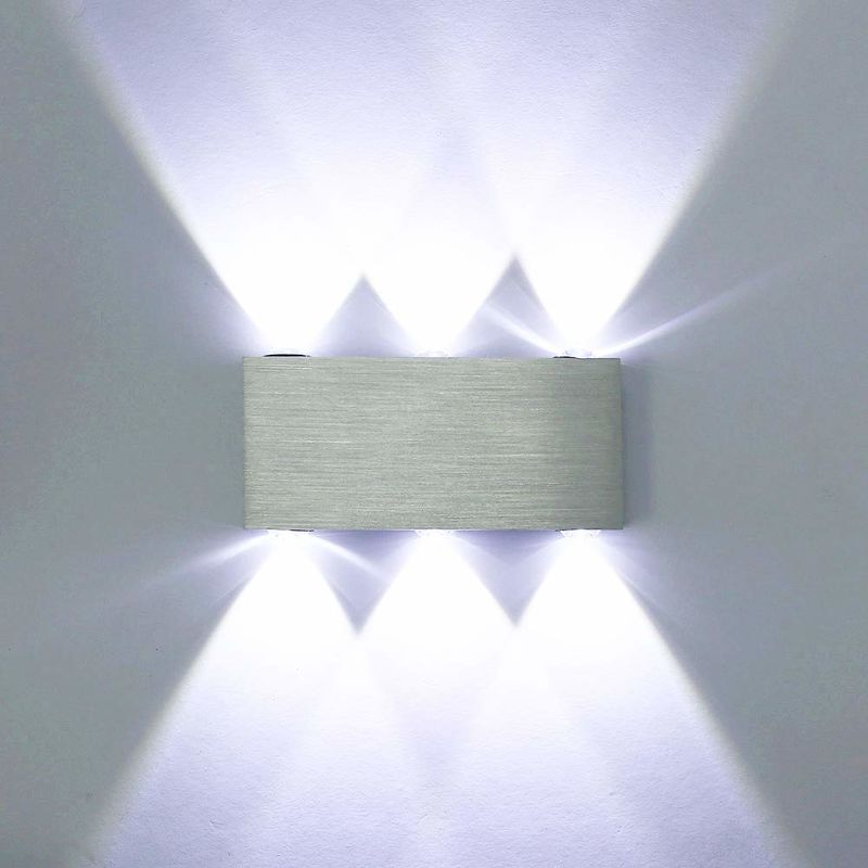 2 Stück LED Wandleuchte 6W Moderne Wandleuchte Kaltes Weiß Aluminium Deckenleuchte für Schlafzimmer Wohnzimmer Bad Flur Treppe