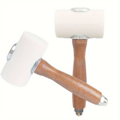 2 Stück Lederschnitzhammer, Lederhammer, Rindsleder, Nähen, DIY, Lederhandwerk, Holzhammer, Holzgriff, Nähen, Leder, Rindsleder, Werkzeug