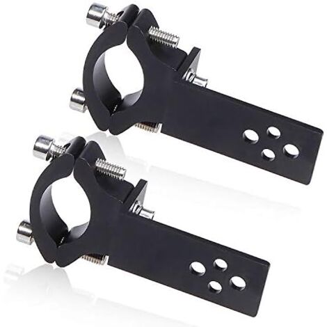 2 Stück Lichthalterung, Biqing Universal-Motorrad-Scheinwerferhalterung, Halterung, Nebelscheinwerfer-Halterung, Frontschutzbügel, Stoßstangen-Lampenfassung, Aluminium, Durchmesser 22–36 mm