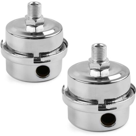 2 Stück Luftkompressor-Filterschalldämpfer, Metall-Luftfilter, Schalldämpfer-Saugfilter zur Verwendung im Luftkompressor-Einlass und blockiert Staub, reduziert Geräusche – 16 mm