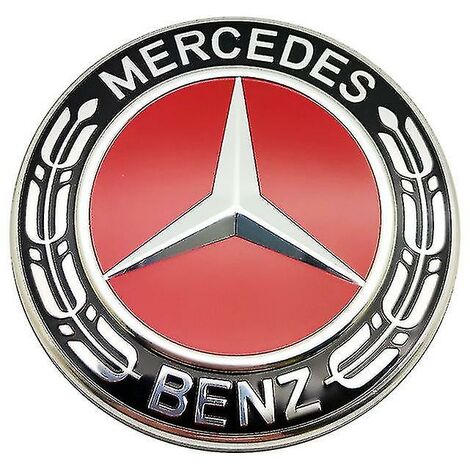 2 Stück Mercedes-Radkappen, 75 mm / 2,95 Zoll Mercedes-Radkappen (rot)