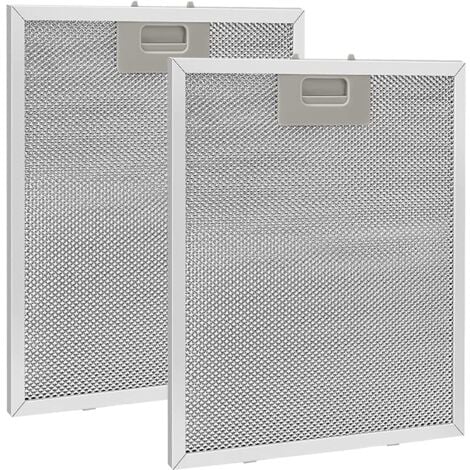 BEIJIYI 2 Stück Metall-Fettfilter für Dunstabzugshauben, 320 x 260 mm, Netzfilter, Dunstabzugshauben-Zubehör für Küchenhauben – Silber