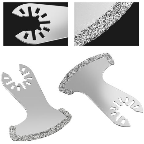 2 Stück Oszillierende Sägeblätter Sichelform Diamant-Hartmetall-Schneidblätter, 75 59 mm