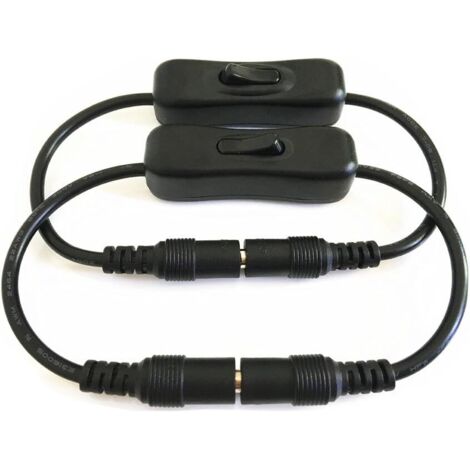 2 Stück/Packung schwarz DC 12V Inline Schalter 5,5mmx2,1mm DC Stecker a
