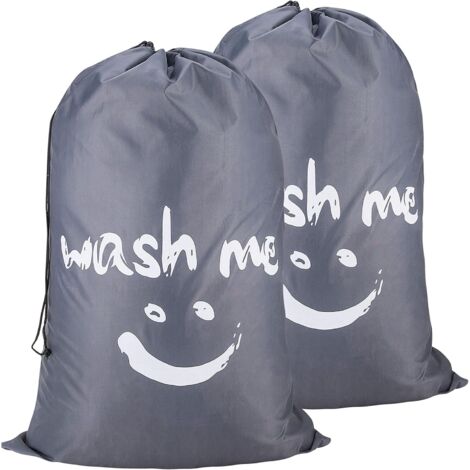 2 Stück Paniers à Linge, Pliable Sac à Linge, Pliage Grande Capacité Corbeilles à Linge- Gris