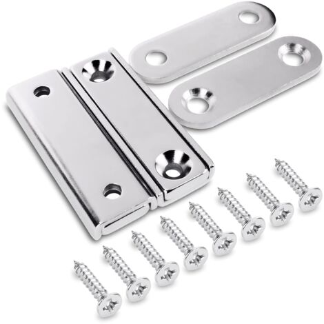 2 Stück rechteckige Neodym-Magnete mit Loch 40 x 13,8 x 5 mm, 15 kg Kraft + 2 Stahlscheiben + 8 Schrauben im Lieferumfang enthalten