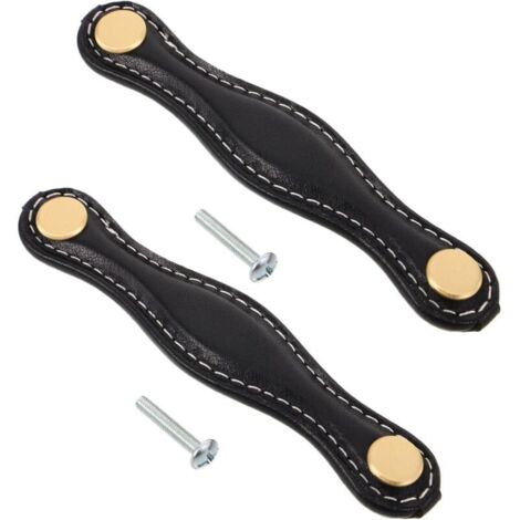 2 Stück Retro-Möbelgriffe aus PU-Leder, Vintage-Griffset für Schubladen, Schränke, Kommoden und Koffer, einfache Montage für Ankleidezimmer und Küchen