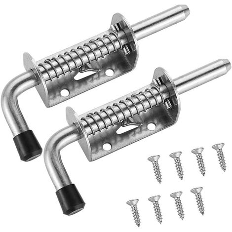 2 Stück Riegel Garagentorschloss Torriegel Türschloss Schuppen Federriegel 304 Edelstahl Türriegel Schiebetüren Tore 128mm
