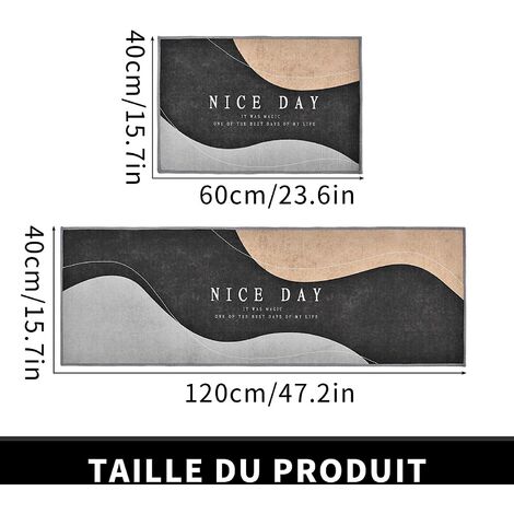 2 Stück rutschfeste Küchenmatten 40 x 60 cm + 45 x 120 cm, saugfähige Spülbecken-Vordermatte, maschinenwaschbare weiche Bodenmatte Wohnzimmer Schlafzimmer Gang