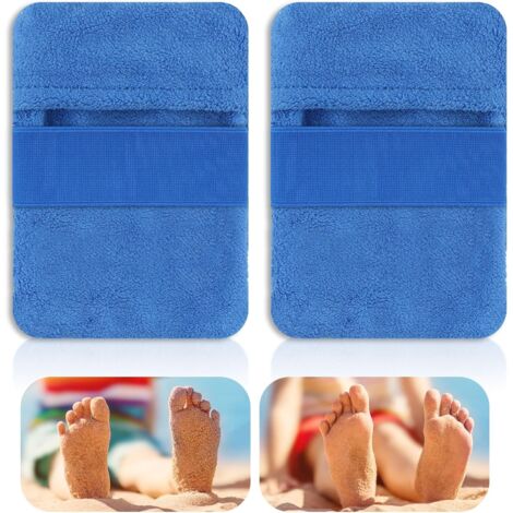 2 Stück Sand Entfernerfür den Strand, Tragbarer Sandentfernungsbeutel Abwischen Samtsand, Körperreiniger Strandsandentfernungsbeutel für Strandurlaub, Urlaub, Camping, Zubehör (kein Talkum)