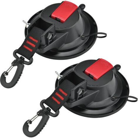 2 Stück Saugnapf-Anker mit Spannhaken-Befestigung, Camping-Befestigungshaken, Markisen-Saugnapf-Befestigungshaken für Auto-Seitenzelte, Camping-Planen-Zubehör